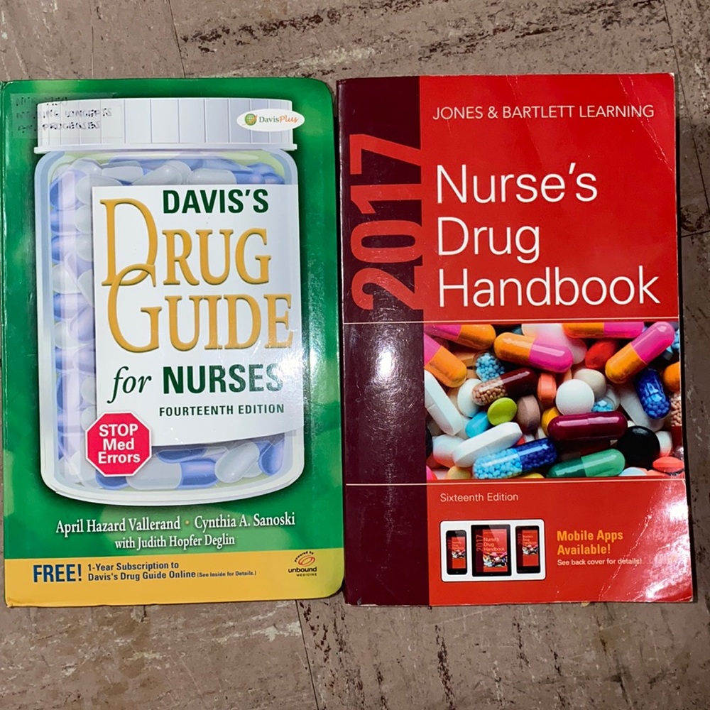 Nursing school drug reference books